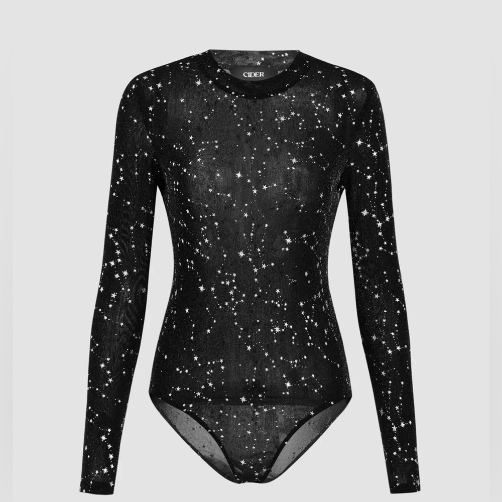 Cider Celestial Black Long Sleeve Bodysuit